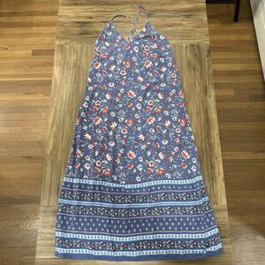 Old Navy Sz S Petite Women Floral Blue Breathable Lightweight Cami Maxi Sundress